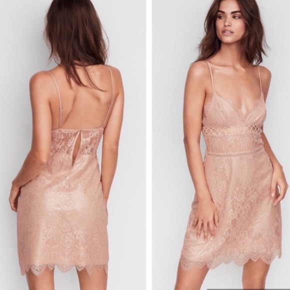 Victoria's Secret Dresses & Skirts - Victoria’s Secret Metallic Pink Lace Slip Size M